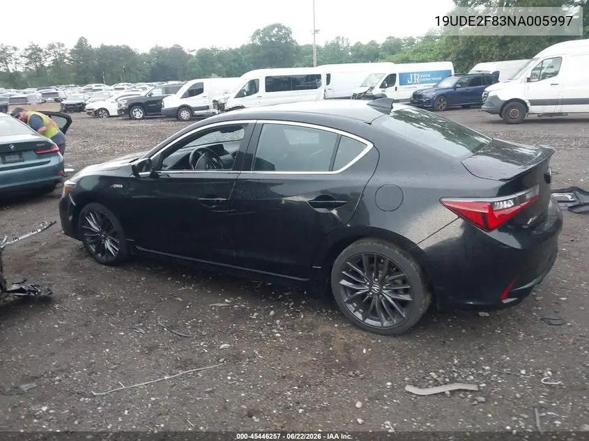 2022 Acura Ilx Premium A-Spec Packages/Technology A-Spec Packages VIN: 19UDE2F83NA005997 Lot: 45446257