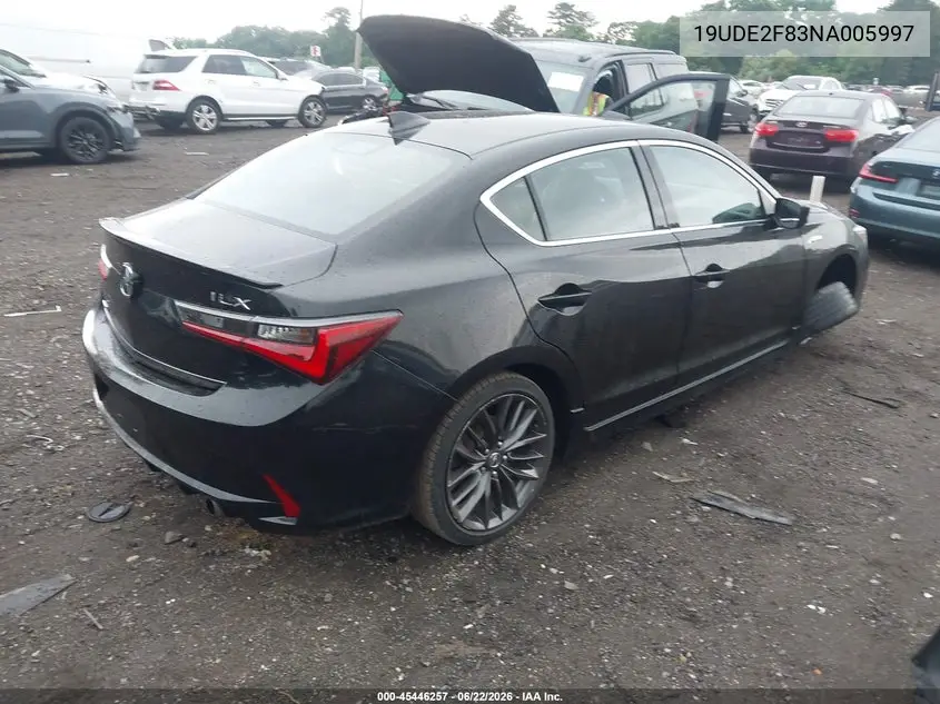 2022 Acura Ilx Premium A-Spec Packages/Technology A-Spec Packages VIN: 19UDE2F83NA005997 Lot: 45446257