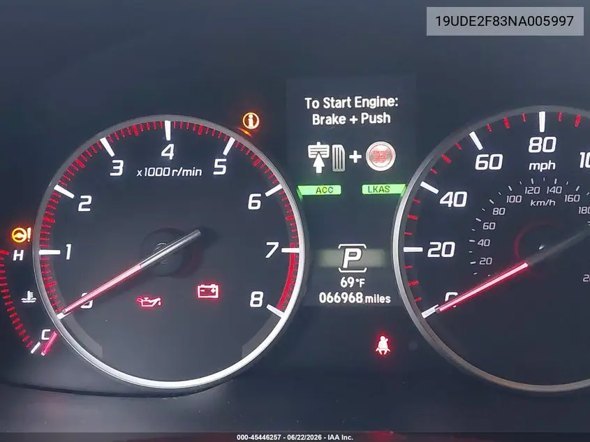 2022 Acura Ilx Premium A-Spec Packages/Technology A-Spec Packages VIN: 19UDE2F83NA005997 Lot: 45446257