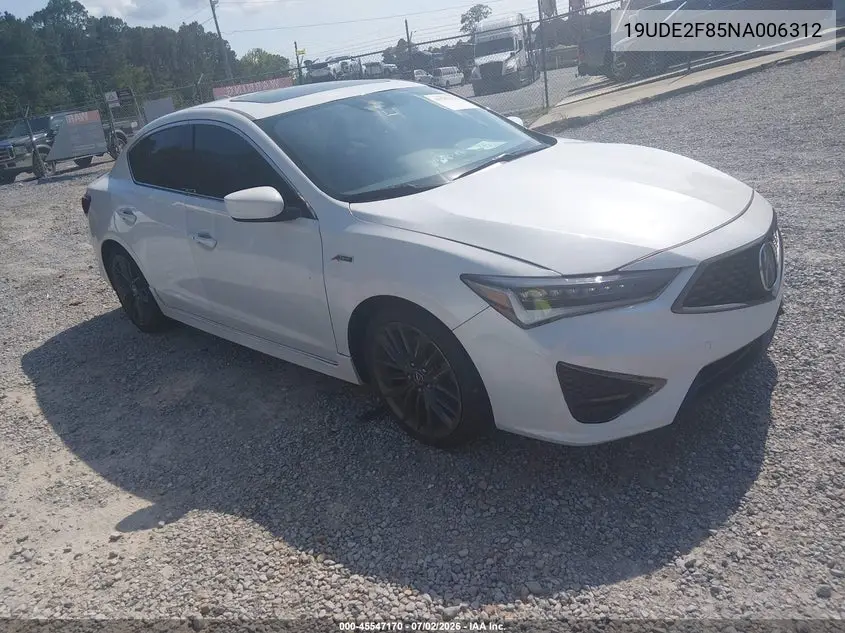 2022 Acura Ilx Premium A-Spec Packages/Technology A-Spec Packages VIN: 19UDE2F85NA006312 Lot: 45547170