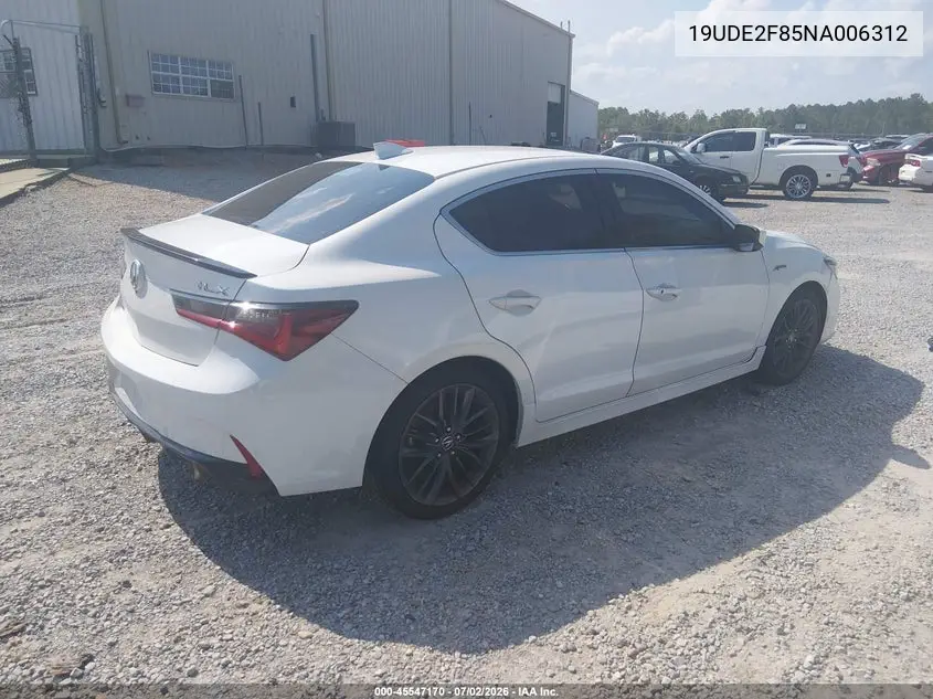 2022 Acura Ilx Premium A-Spec Packages/Technology A-Spec Packages VIN: 19UDE2F85NA006312 Lot: 45547170