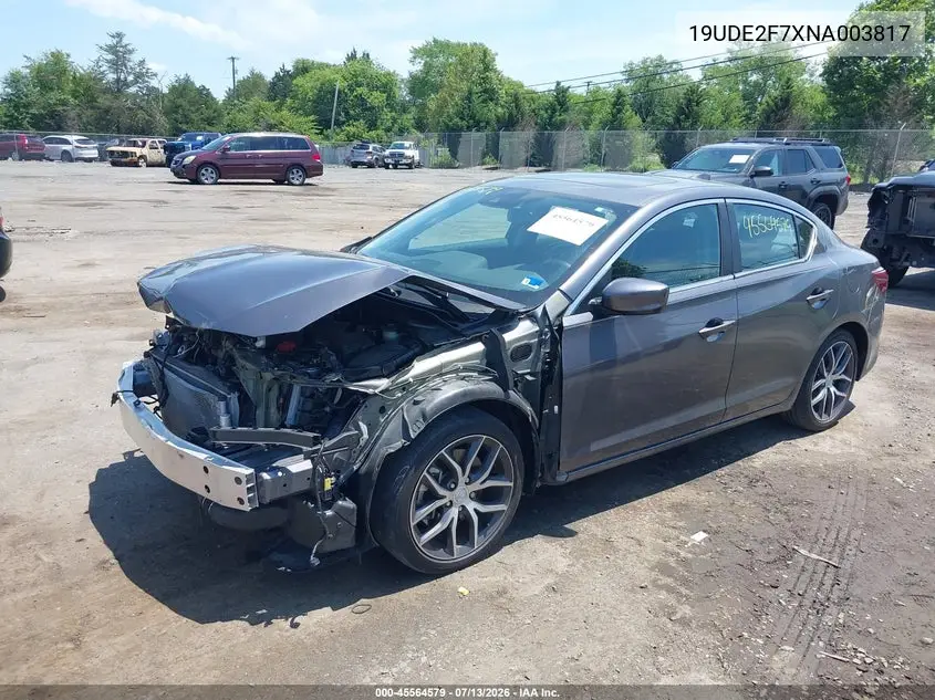 2022 Acura Ilx Premium Package VIN: 19UDE2F7XNA003817 Lot: 45564579