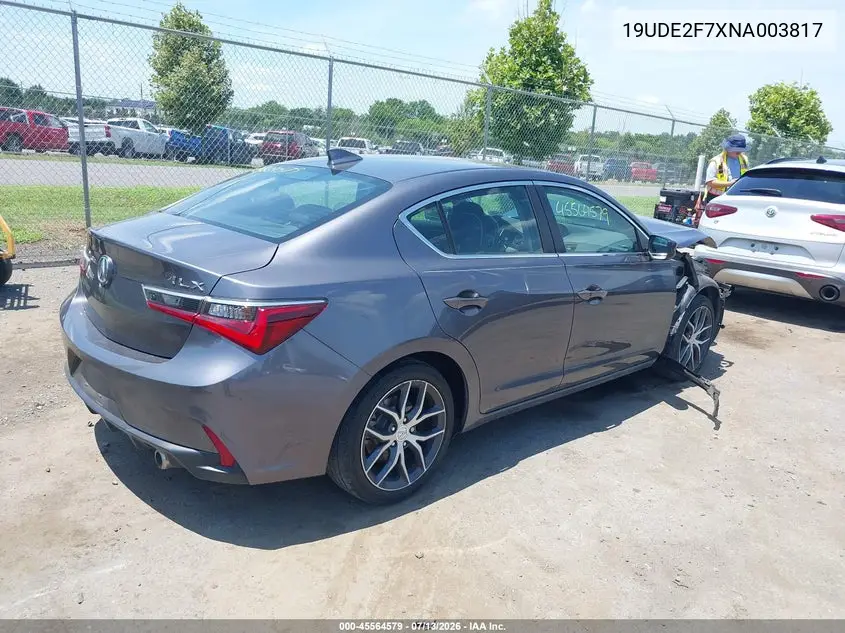 2022 Acura Ilx Premium Package VIN: 19UDE2F7XNA003817 Lot: 45564579