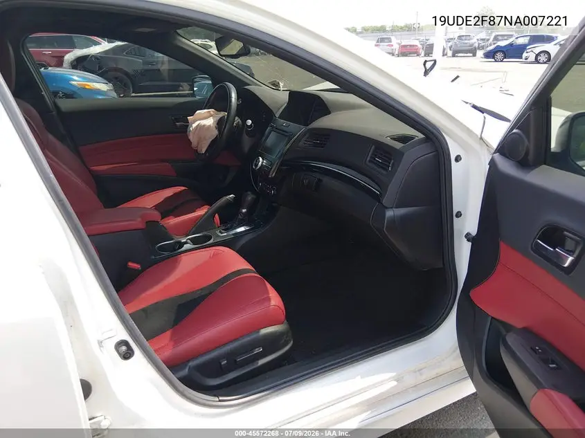 2022 Acura Ilx Premium A-Spec Packages/Technology A-Spec Packages VIN: 19UDE2F87NA007221 Lot: 45572268