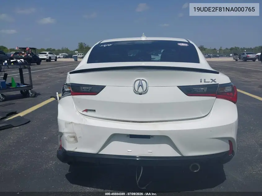 2022 Acura Ilx Premium A-Spec Packages/Technology A-Spec Packages VIN: 19UDE2F81NA000765 Lot: 45584389