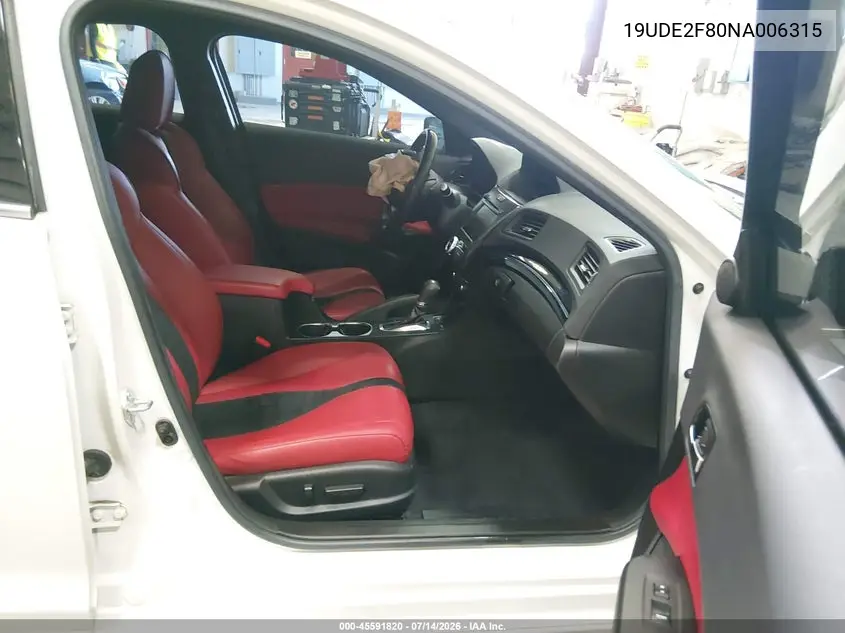 2022 Acura Ilx Premium A-Spec Packages/Technology A-Spec Packages VIN: 19UDE2F80NA006315 Lot: 45591820