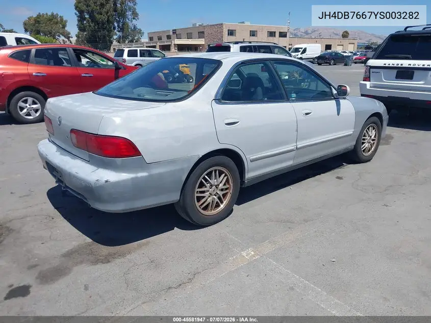 2000 Acura Integra Gs VIN: JH4DB7667YS003282 Lot: 45581947