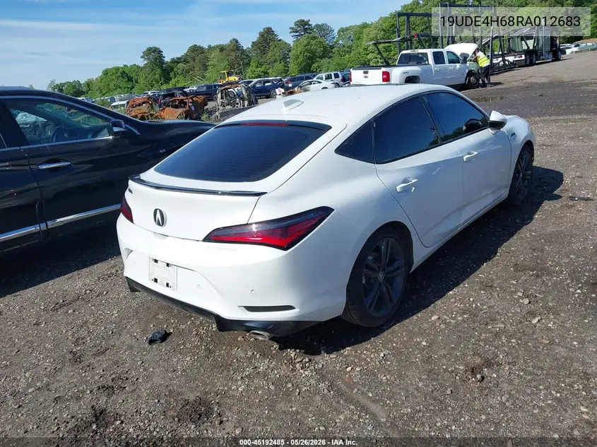 2024 Acura Integra A-Spec Technology VIN: 19UDE4H68RA012683 Lot: 45192485