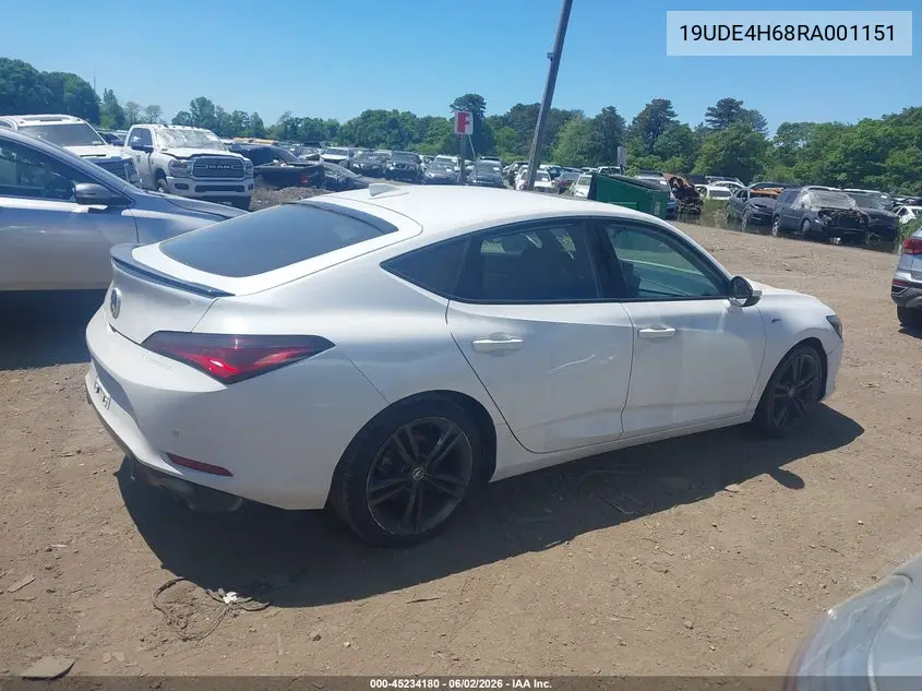 2024 Acura Integra A-Spec Technology VIN: 19UDE4H68RA001151 Lot: 45234180