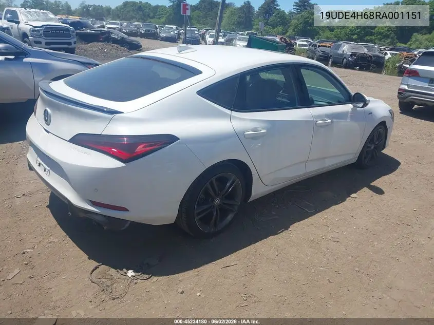 2024 Acura Integra A-Spec Technology VIN: 19UDE4H68RA001151 Lot: 45234180