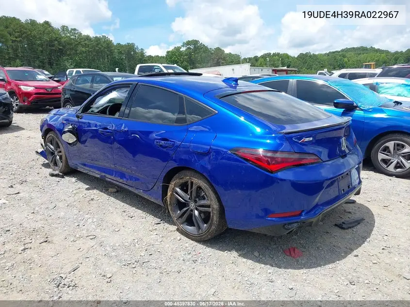 2024 Acura Integra A-Spec VIN: 19UDE4H39RA022967 Lot: 45397830