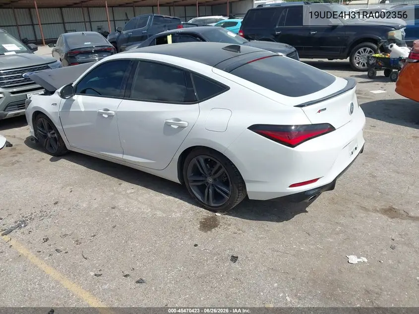 2024 Acura Integra A-Spec VIN: 19UDE4H31RA002356 Lot: 45470423