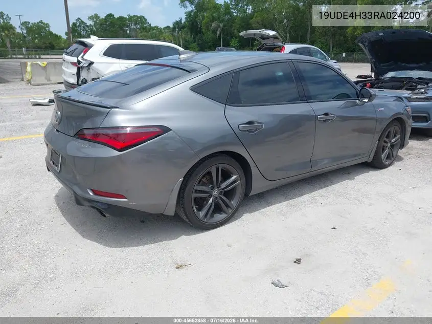 2024 Acura Integra A-Spec VIN: 19UDE4H33RA024200 Lot: 45652858
