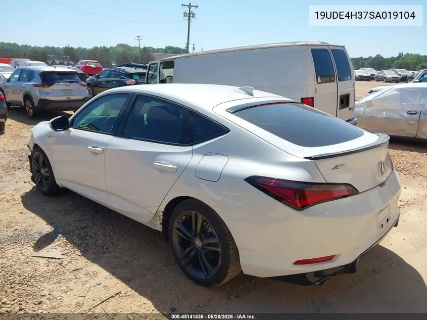 2025 Acura Integra A-Spec VIN: 19UDE4H37SA019104 Lot: 45141436