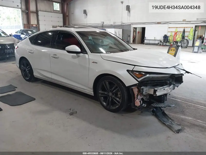 2025 Acura Integra A-Spec VIN: 19UDE4H34SA004348 Lot: 45333685