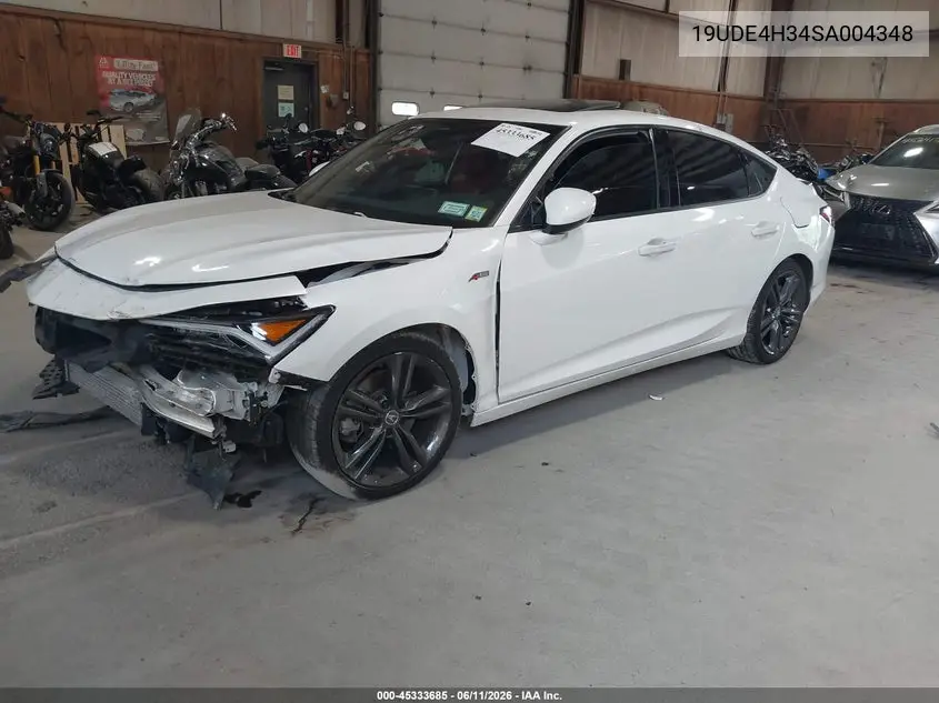 2025 Acura Integra A-Spec VIN: 19UDE4H34SA004348 Lot: 45333685