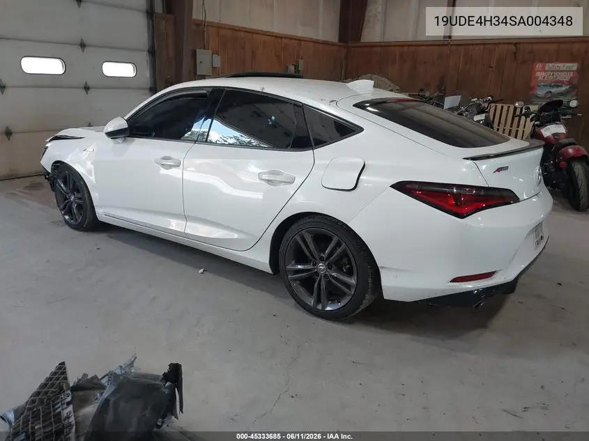 2025 Acura Integra A-Spec VIN: 19UDE4H34SA004348 Lot: 45333685