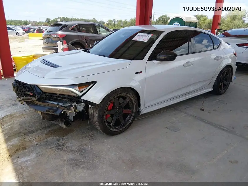 2025 Acura Integra Type S VIN: 19UDE5G93SA002070 Lot: 45408509