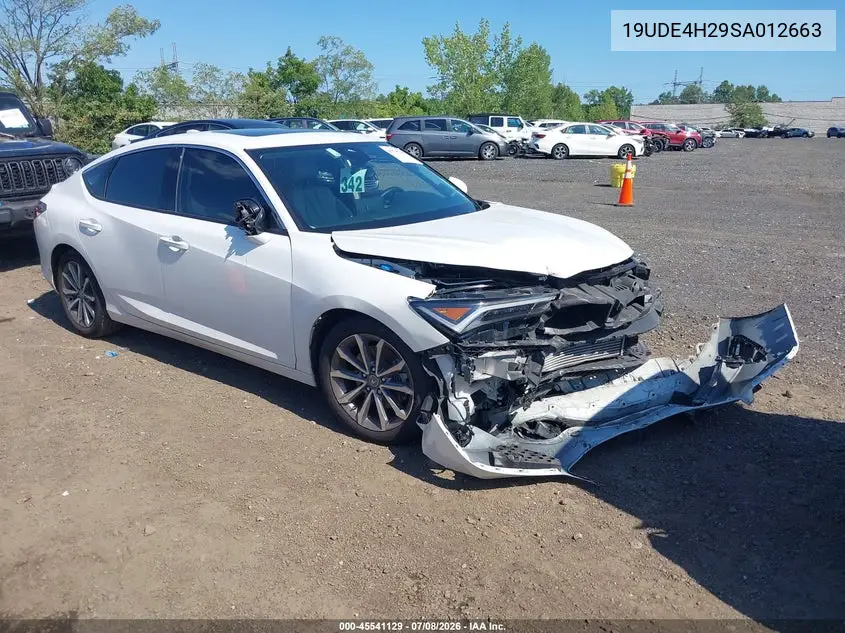 2025 Acura Integra VIN: 19UDE4H29SA012663 Lot: 45541129