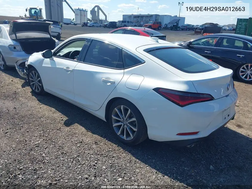 2025 Acura Integra VIN: 19UDE4H29SA012663 Lot: 45541129
