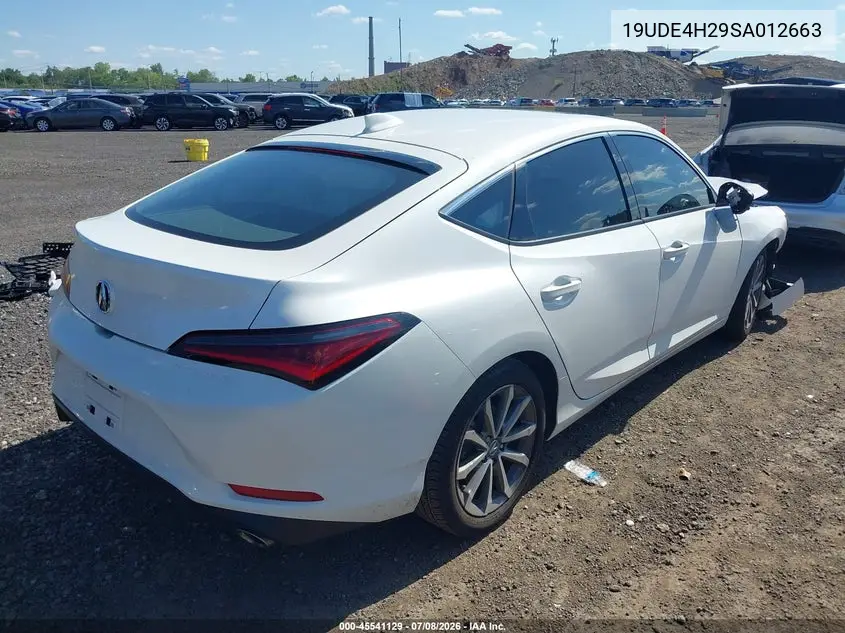 2025 Acura Integra VIN: 19UDE4H29SA012663 Lot: 45541129