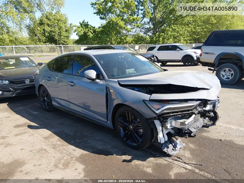 2026 Acura Integra Fwd A-Spec VIN: 19UDE4H34TA005890 Lot: 45155014