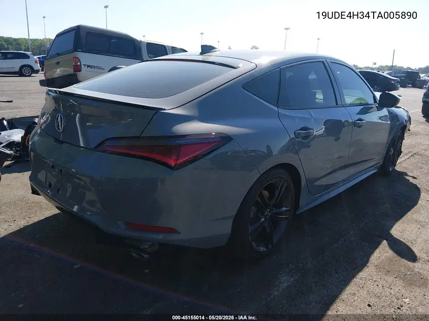 2026 Acura Integra Fwd A-Spec VIN: 19UDE4H34TA005890 Lot: 45155014