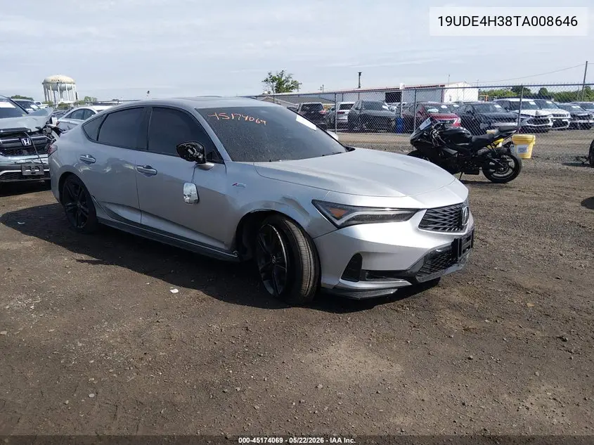 2026 Acura Integra Fwd A-Spec VIN: 19UDE4H38TA008646 Lot: 45174069