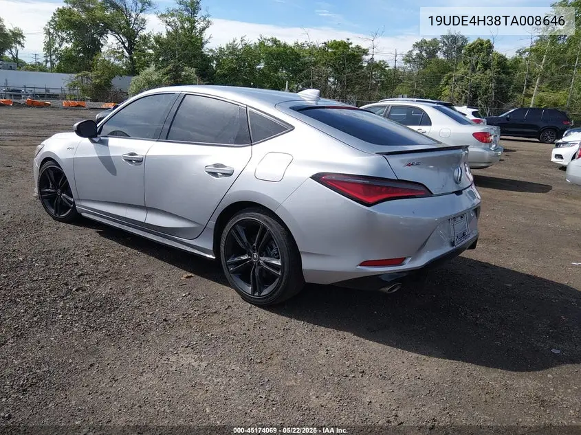 2026 Acura Integra Fwd A-Spec VIN: 19UDE4H38TA008646 Lot: 45174069