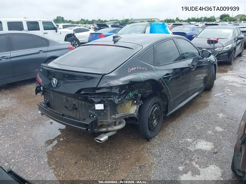 2026 Acura Integra Fwd A-Spec VIN: 19UDE4H36TA009939 Lot: 45385043