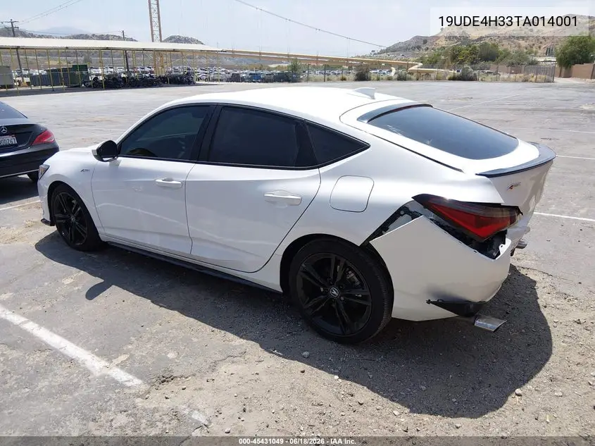 2026 Acura Integra A-Spec VIN: 19UDE4H33TA014001 Lot: 45431049