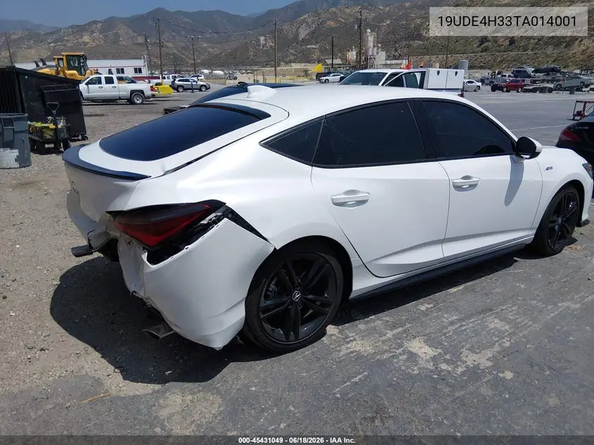 2026 Acura Integra A-Spec VIN: 19UDE4H33TA014001 Lot: 45431049