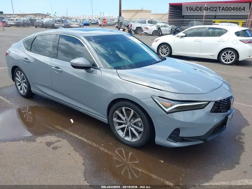 2026 Acura Integra Fwd VIN: 19UDE4H22TA004664 Lot: 45438955
