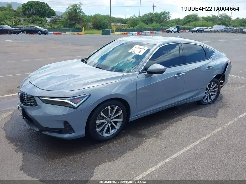 2026 Acura Integra Fwd VIN: 19UDE4H22TA004664 Lot: 45438955
