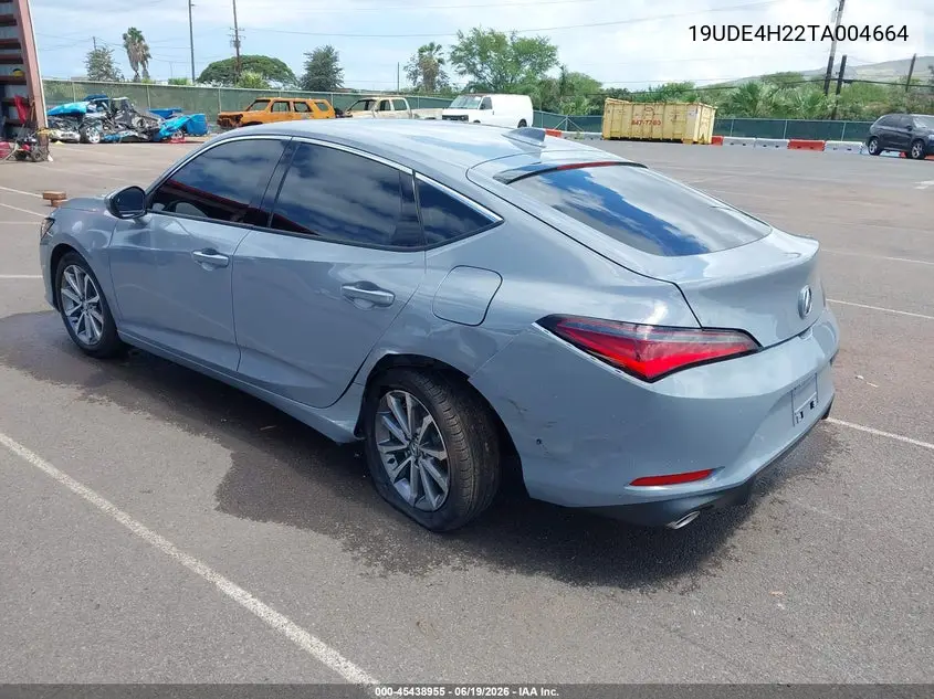 2026 Acura Integra Fwd VIN: 19UDE4H22TA004664 Lot: 45438955