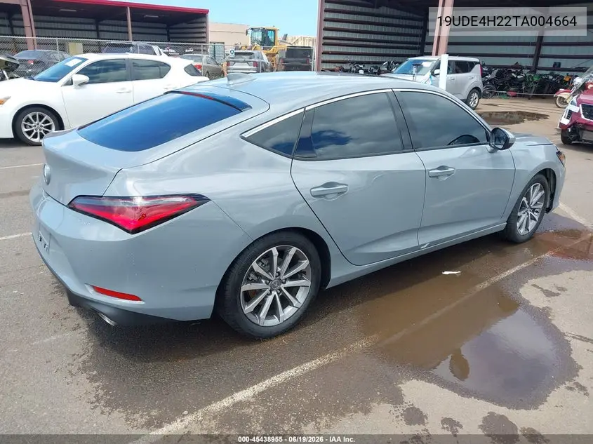 2026 Acura Integra Fwd VIN: 19UDE4H22TA004664 Lot: 45438955