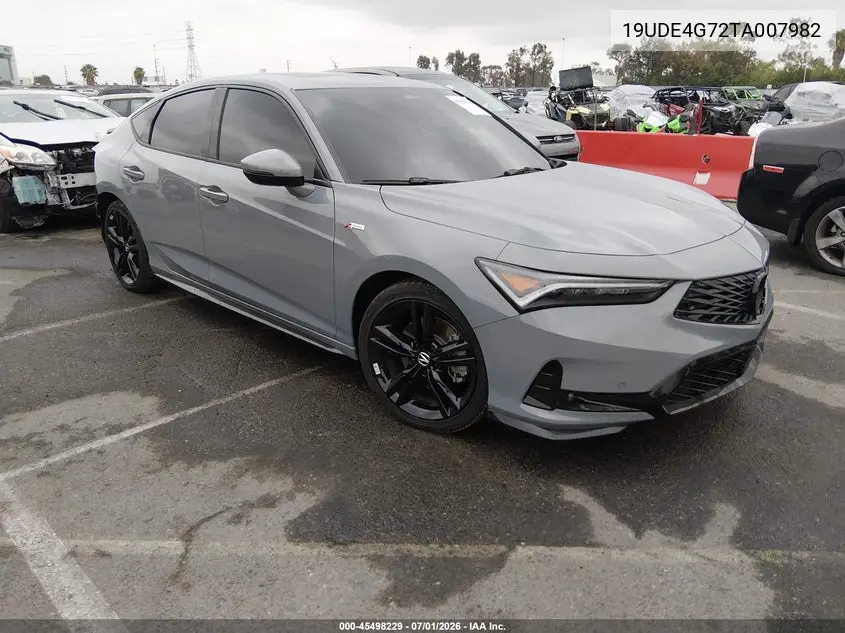 2026 Acura Integra Fwd A-Spec With Technology VIN: 19UDE4G72TA007982 Lot: 45498229