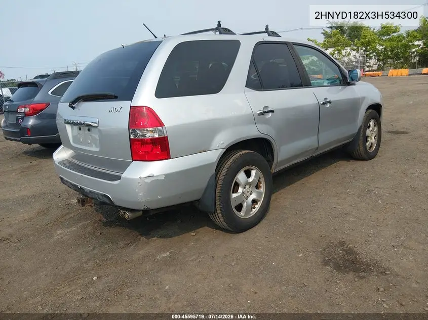 2003 Acura Mdx VIN: 2HNYD182X3H534300 Lot: 45595719