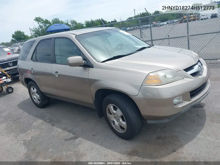 2004 Acura Mdx VIN: 2HNYD18274H512773 Lot: 45269661