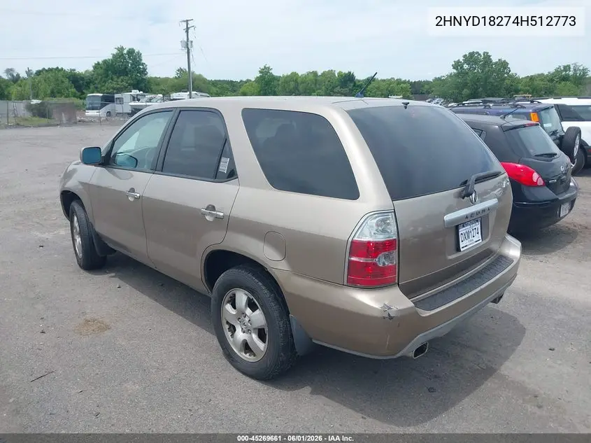 2004 Acura Mdx VIN: 2HNYD18274H512773 Lot: 45269661