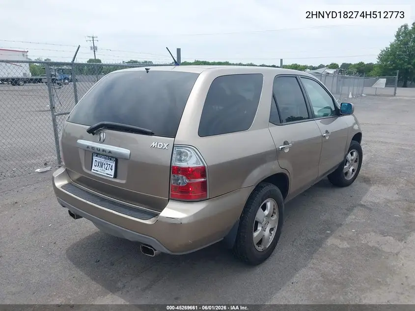 2004 Acura Mdx VIN: 2HNYD18274H512773 Lot: 45269661