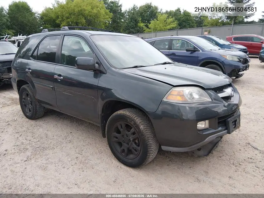 2006 Acura Mdx VIN: 2HNYD18656H504581 Lot: 45546855