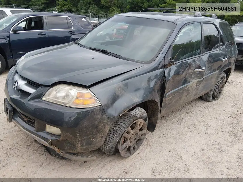 2006 Acura Mdx VIN: 2HNYD18656H504581 Lot: 45546855