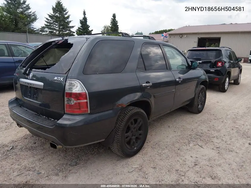 2006 Acura Mdx VIN: 2HNYD18656H504581 Lot: 45546855