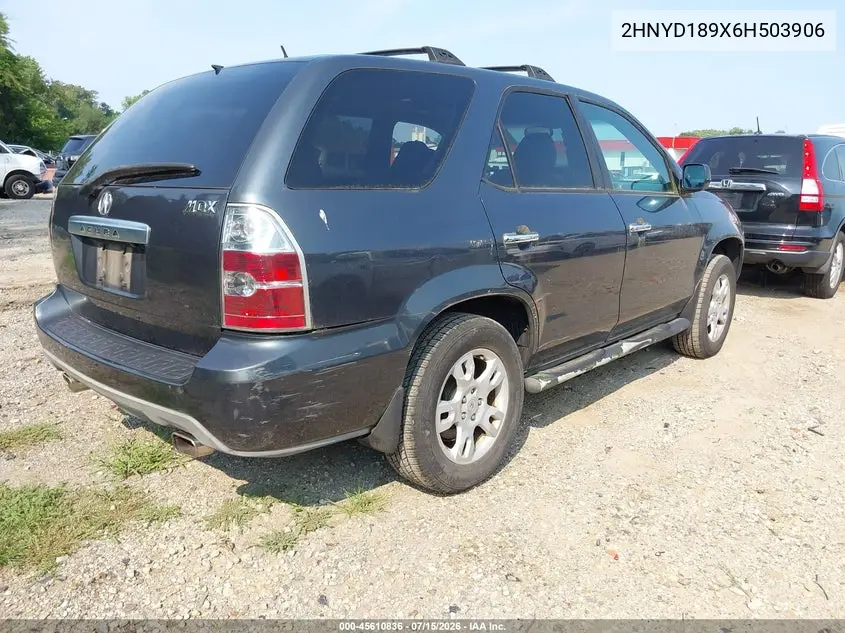 2006 Acura Mdx VIN: 2HNYD189X6H503906 Lot: 45610836