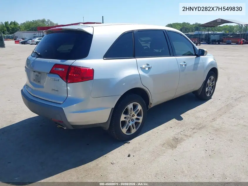 2007 Acura Mdx VIN: 2HNYD282X7H549830 Lot: 45080870