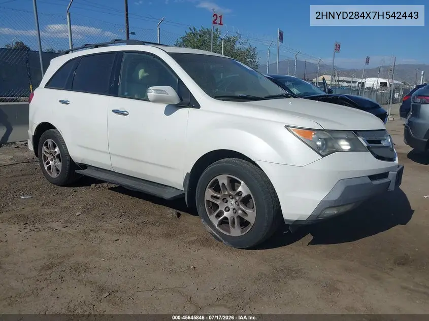 2007 Acura Mdx Technology Package VIN: 2HNYD284X7H542443 Lot: 45645846