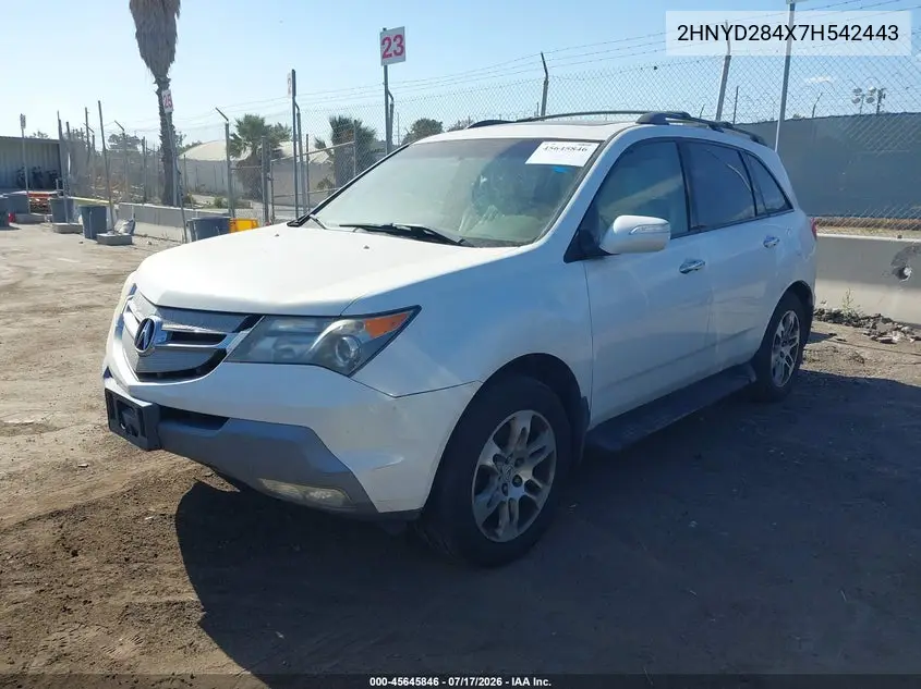 2007 Acura Mdx Technology Package VIN: 2HNYD284X7H542443 Lot: 45645846