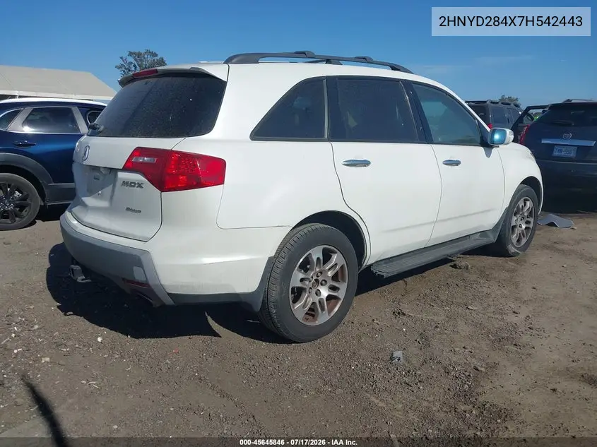2007 Acura Mdx Technology Package VIN: 2HNYD284X7H542443 Lot: 45645846