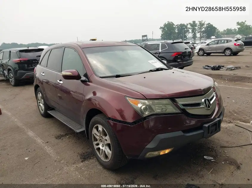 2008 Acura Mdx Technology Package VIN: 2HNYD28658H555958 Lot: 45616860